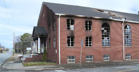 Sixth Avenue Community Church of Decatur, Alabama was damaged by a fire that hit in the early hours of Jan. 1, 2024.