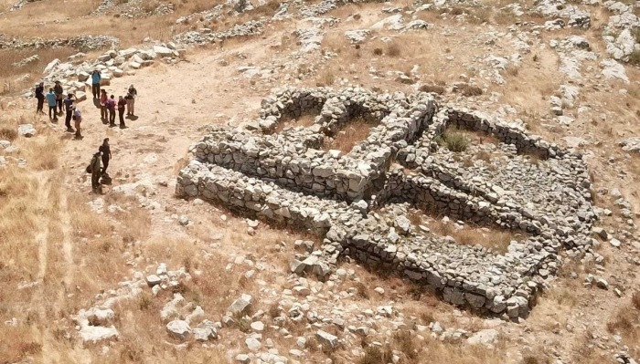 Joshua's Altar on Mount Ebal is dated to the Iron Age I and located on Mount Ebal, West Bank.