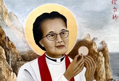 A painting of Florence Li Tim-Oi (1907-1992), the first woman to be ordained a priest in the Anglican Communion. 