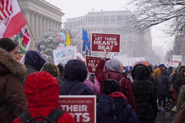 Pro-Life demonstrators participate in the annual March For Life in Washington, D.C., on Jan. 19, 2024.