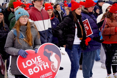 A snow storm didn't stop pro-Life demonstrators from marching the streets together in Washington DC for the annual March For Life Event in solidarity with the anti-abortion stance on Jan. 19, 2024.