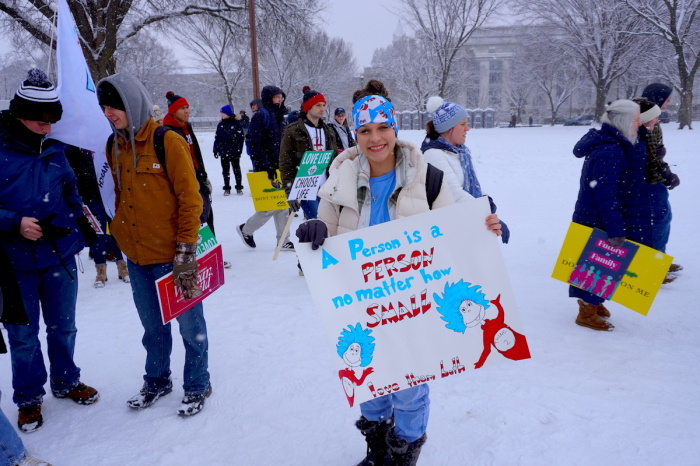 Megan Dempsey participates in the annual March For Life in Washington, D.C., on Jan. 19, 2024.
