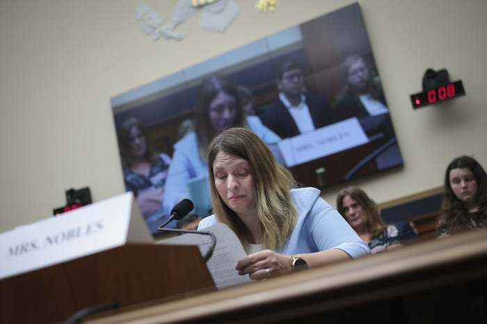 Tammy Nobles, the mother of Kayla Hamilton who was murdered by an illegal immigrant and MS-13 gang member, testifies before the House Subcommittee on Immigration Integrity, Security, and Enforcement on Capitol Hill May 23, 2023, in Washington, D.C. The committee heard testimony on the topic of “The Biden Border Crisis: Part III.” 