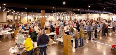 Volunteers with ChristWay Church of Ooltewah, Tennessee, pack over 101,000 meals on January 20, 2024.
