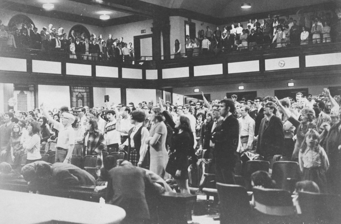 The February 1970 revival gathering at Asbury University of Wilmore, Kentucky. 