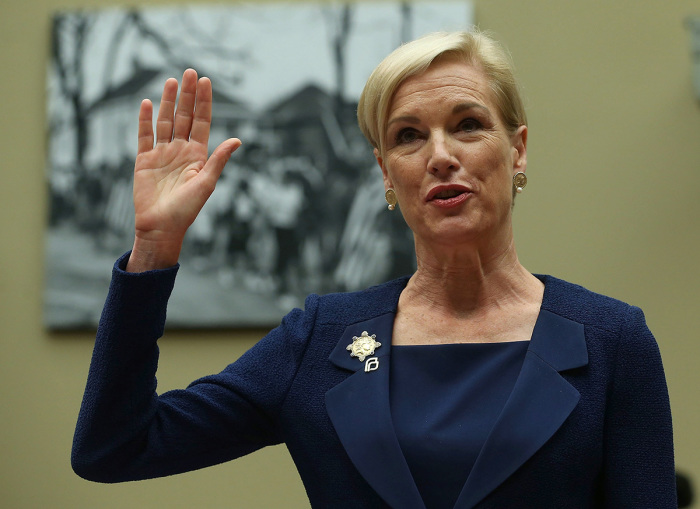 Cecile Richards, president of Planned Parenthood Federation of America Inc., is sworn in during a House Oversight and Government Reform Committee hearing on Capitol Hill, September 29, 2015, in Washington, D.C. The committee is hearing testimony on the use of taxpayer funding by Planned Parenthood and its affiliates. 