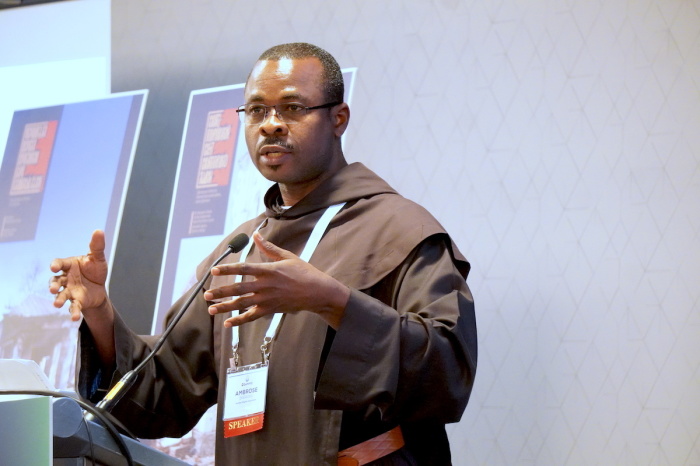 Nigerian Priest Ambrose Ekeroku speaks about persecution in Nigeria during an International Religious Freedom Summit panel on 'Religious Freedom Violations in War & Conflict Zones: Ukraine, Armenia and Nigeria' on January 30, 2024, in Washington D.C.