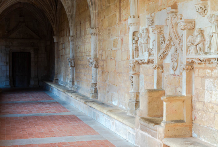 Cloister at Cadouin Abbey in Le Buisson-de-Cadouin, France. 