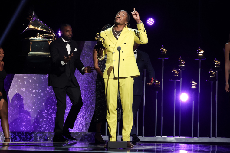 Lecrae accepts the 'Best Contemporary Christian Music Album' award for 'Church Clothes' onstage during the 66th Grammy Awards at Peacock Theater on February 04, 2024, in Los Angeles, California.