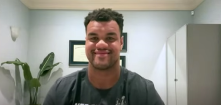 San Francisco 49ers defensive end Arik Armstead appears on ABC's 'Good Morning America' after his team secured a spot in Super Bowl LVIII, Jan. 29, 2024.