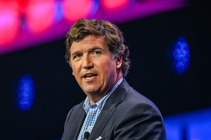 US conservative political commentator Tucker Carlson speaks at the Turning Point Action USA conference in West Palm Beach, Florida, on July 15, 2023. 