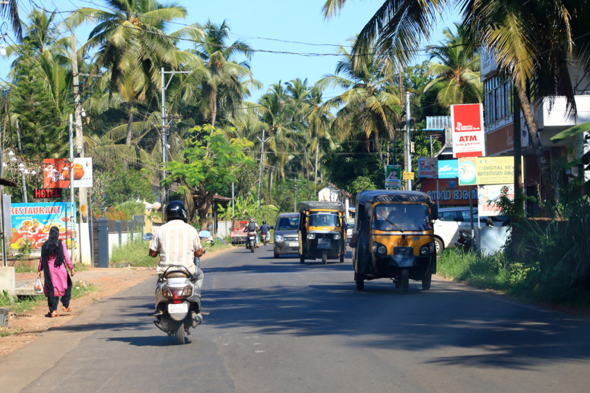 Traffic in Kannur district, Kerala, India, on December 29, 2022.
