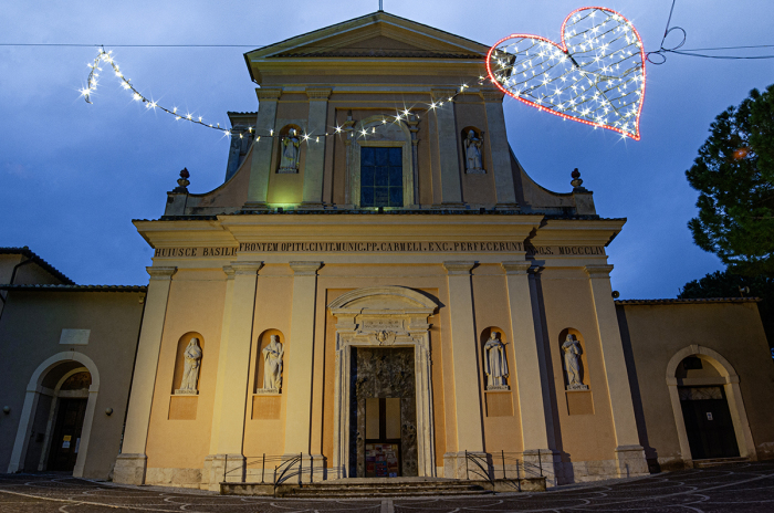 Basilica of San Valentino in Terni, Umbria, Italy. Just outside the historic center is the Basilicata of San Valentino, the place where the body of the patron saint of lovers is preserved. 