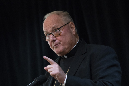 Cardinal Timothy Dolan, archbishop of New York, speaks during a news conference at the headquarters of the Archdiocese of New York, September 20, 2018, in New York City. Dolan announced that he is appointing Barbara Jones, a former judge for the U.S. District Court in the Southern District of New York, to review the Catholic Church's procedures and protocols for handling allegations of sexual abuse. 