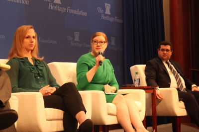 Lindsey Burke, director of the Heritage Foundation's Center for Education Policy, speaks during a panel on March 6, 2024, in Washington, D.C. 