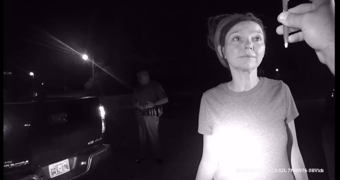 A screenshot of Misty Edwards' arrest by the Tahlequah Police Department on June 6, 2018. 