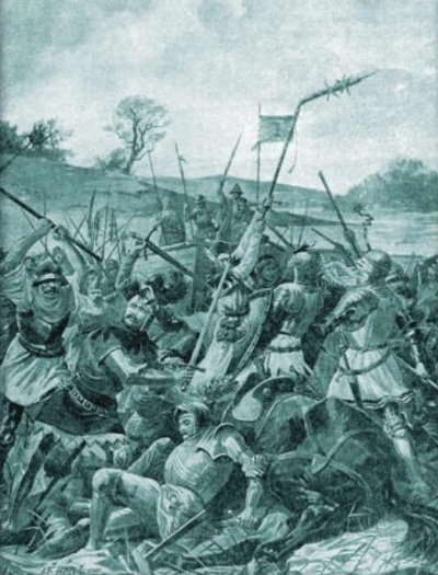 The Battle of Sudomer, which occurred in 1420 during the Hussite War, is credited with being the first use of the war wagon. 