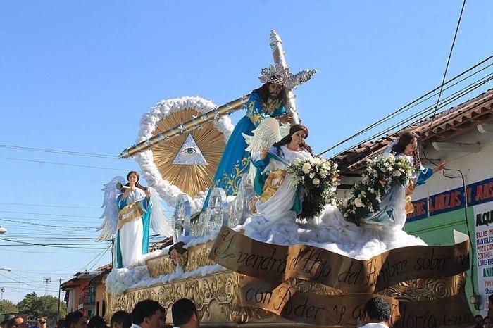 Participants take part in a Holy Week procession in León, Nicaragua, in April 2015.