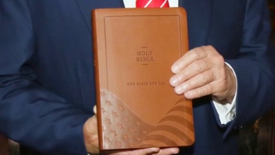 Trump's 'God Bless the USA' Bible is on sale for $59.99 and features the King James Version along with America's founding documents.