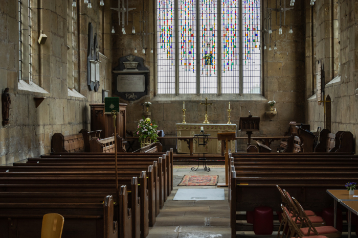The interior of St. Augustine’s Church in Skirlaugh, England. 