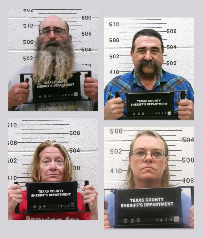 The four suspects in the case of missing pastor's wife, Jilian Kelley, and Veronica Butler.