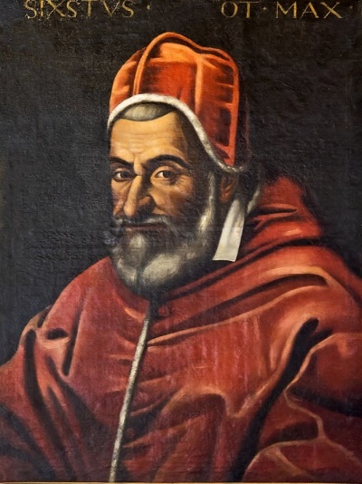 Pope Sixtus V (1521-1590), the head of the Roman Catholic Church who engaged in reforms during his five-year reign. 
