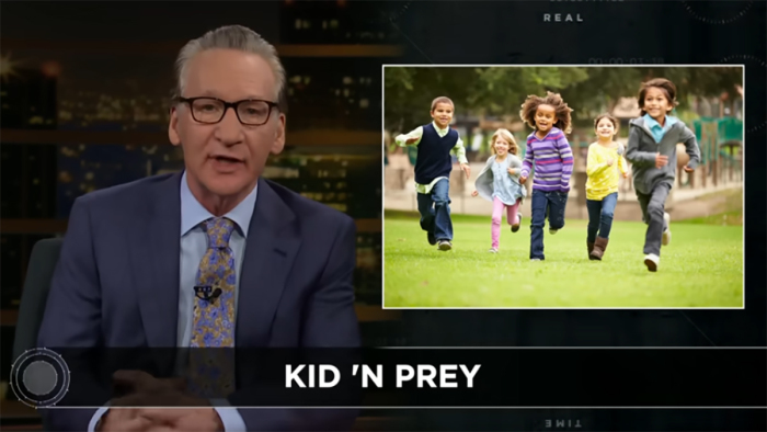 Bill Maher speaks out against the sexual exploitation of children and the documentary about the toxic and abusive environment inside '90s kids' TV programming. 