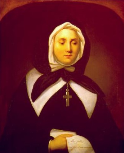 Marguerite Bourgeoys (1620-1700), a French religious sister who founded the Congrégation de Notre-Dame de Montréal in Quebec and the first school for girls in the colony. 