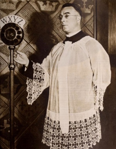 Father Charles Coughlin (1891–1979), a popular politically outspoken Roman Catholic priest who garnered controversy for antisemitic views. 