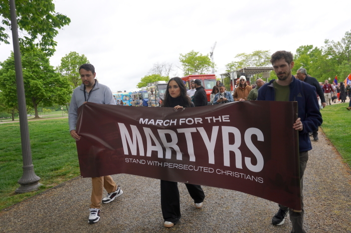 Dozens marched at the fourth annual March for Martyrs in Washington, D.C. on April 27, 2024.
