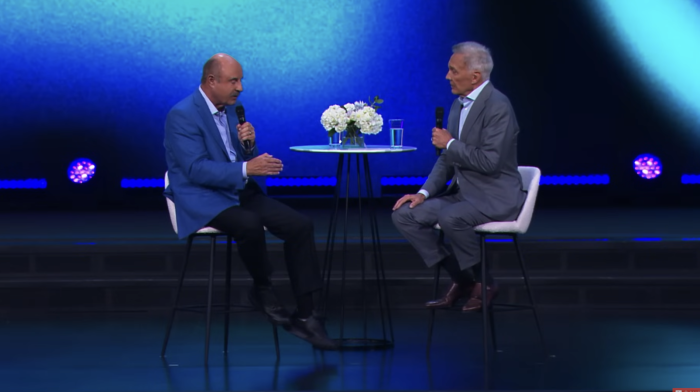 Phil McGraw speaks to Ed Young at Fellowship Church in Texas.