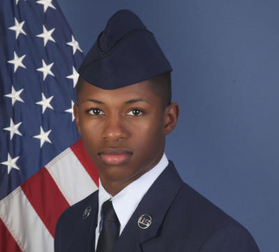 Late Senior Airman Roger Fortson, 23, was based at the Special Operations Wing at Hurlburt Field, Fl.