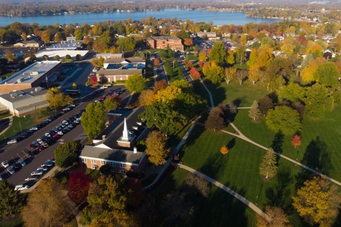The campus of Grace College, a Christian liberal arts institution based in Winona Lake, Indiana.
