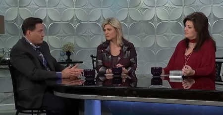 Doug Weiss (L) appearing on the Daystar TV program "Joni Table Talk" with host Joni Lamb (R).