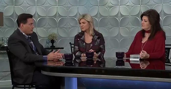 Doug Weiss (L) appearing on the Daystar TV program 'Joni Table Talk' with host Joni Lamb (R). 