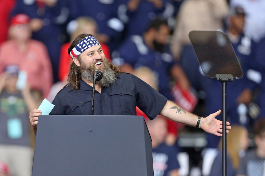 TV personality and businessman, Willie Robertson, speaks during U.S. President Donald Trump's 