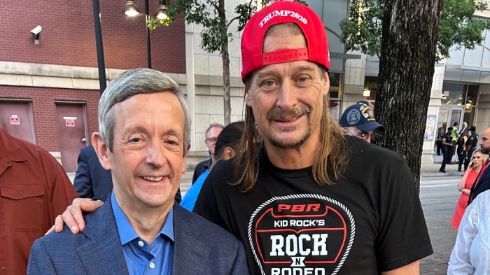 Robert Jeffress, senior pastor of First Baptist Dallas, tweeted a picture of himself with Kid Rock during the church's 'pickleball outreach' on May 17, 2024.