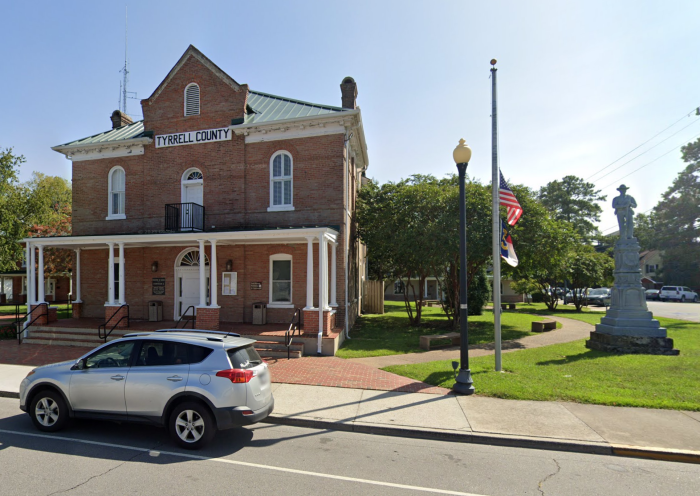 The Tyrrell County Courthouse in North Carolina. 