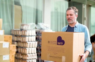 CEO of Jews for Jesus Aaron Abramson goes to Tel Aviv in Israel to help assemble and deliver care packages.