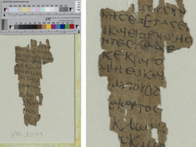 A papyrus fragment containing a copy of the apocraphal Gospel of Thomas discovered by researchers Hamburg Carl von Ossietzky State and University Library in Germany. 