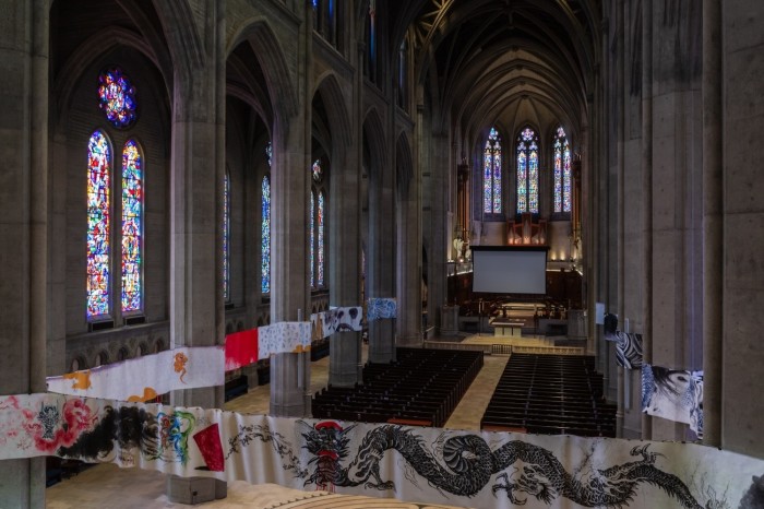 The interior of Grace Cathedral (Episcopal) in San Francisco. 