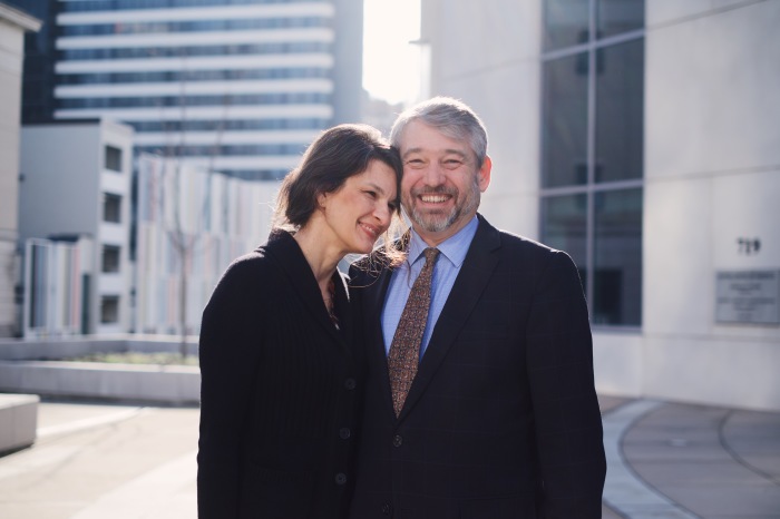 Paul Vaughn with his wife outside the federal courthouse in Nashville, Tennessee, where he was sentenced to three years of supervised release on July 2, 2024.