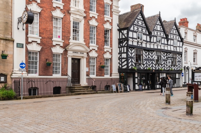 The streets of Lichfield, England. 