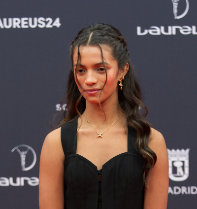 Rayssa Leal appears at the 25th Laureus World Sports Awards in Madrid, Spain, on April 22, 2024. 