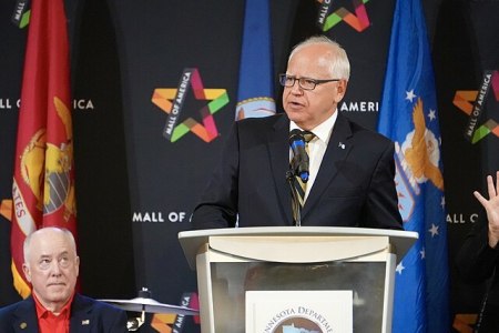 Gov. Tim Walz of Minnesota gave a speech for the Vietnam War 50th commemoration on June 14, 2024, in