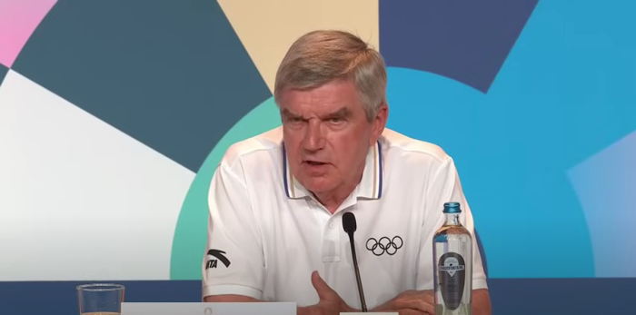 International Olympic Committee President Thomas Bach speaks at a press conference, Aug. 9, 2024. 