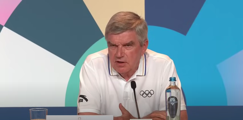 International Olympic Committee President Thomas Bach speaks at a press conference, Aug. 9, 2024.