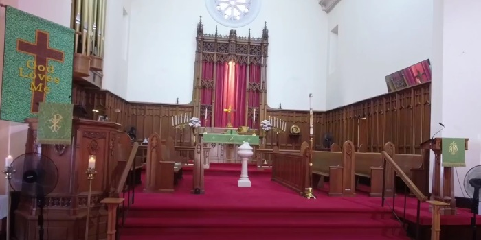 St. John Lutheran Church of Carnegie, Pennsylvania, as seen shortly before the start of worship on Sunday, Aug. 25, 2024. 