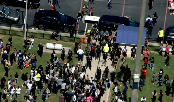 The scene at Apalachee High School in Winder, Ga., in the wake of a shooting on Wednesday September 4, 2024.