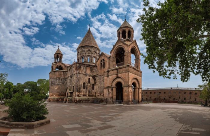 Etchmiadzin Cathedral is the mother church of the Armenian Apostolic Church, located in the city of Vagharshapat (Etchmiadzin), Armenia.